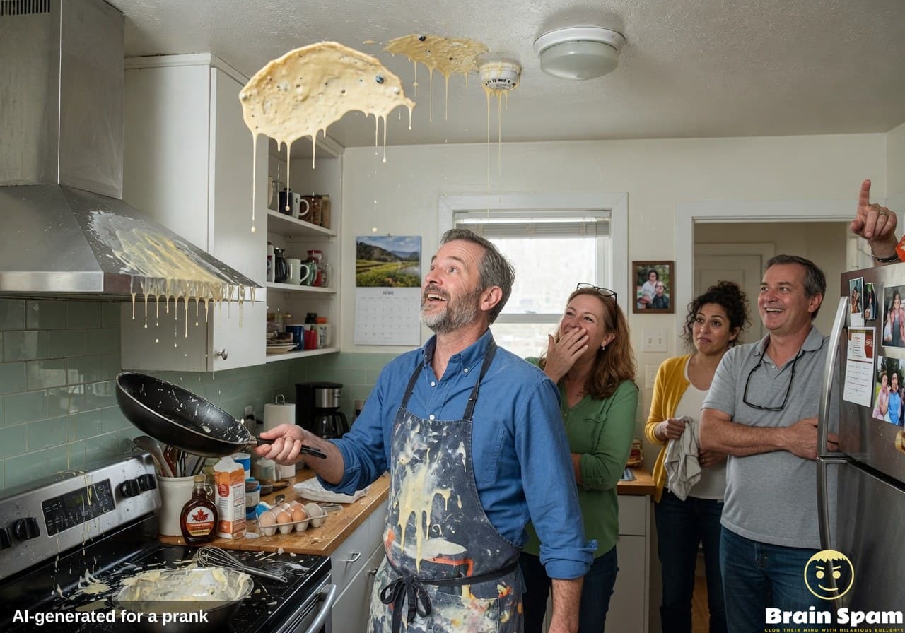 BREAKING: GUS HOLLLLOWAY'S PANCAKE FLIP SENDS SHOCKWAVES AS CEILING GETS A STICKY REDO IN UNFORGETTABLE KITCHEN FAIL